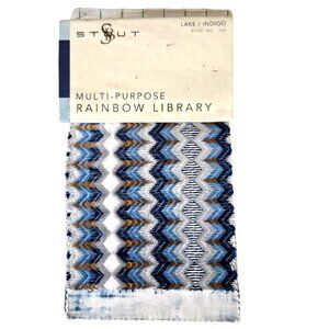 Retired Stout Rainbow Library Lake Indigo Book 1544 Fabric Sample Swatch Design